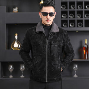 Men's Stand Collar Leather Jacket Fashionable And Casual