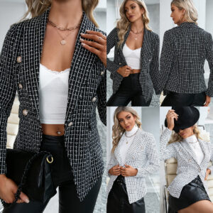 Slim Fit Double Breasted Temperament Commuter Jacket Top Women