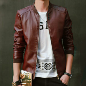 Men's Stylish Slim-Fit Soft Leather Jacket