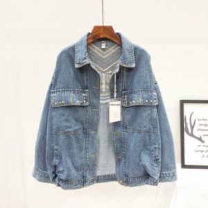 Embroidered Denim Jacket Women Loose Korean Style Wild Spring And Autumn Net Red Denim Jacket