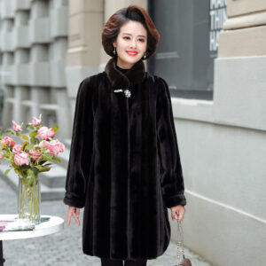 Middle-aged And Elderly Women's Dress Haining Fur Coat