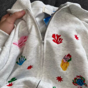 American Retro Multi Element Embroidered Hooded Jacket For Women