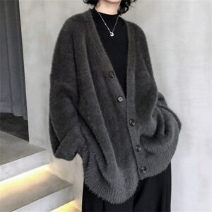 Korean Style Artificial Mink Fur Sweater Coat For Women Autumn And Winter New