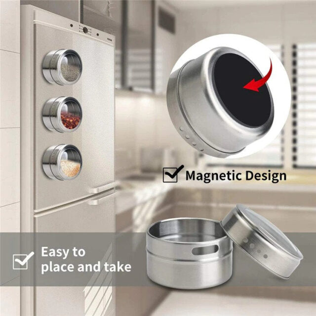 Magnetische Gewürzgläser mit Gestell – Bild 2