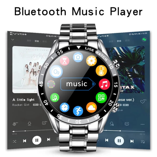 Luxuriöse Bluetooth-Smartwatch mit Vollkreis-Touchscreen und Stahlband – Bild 6